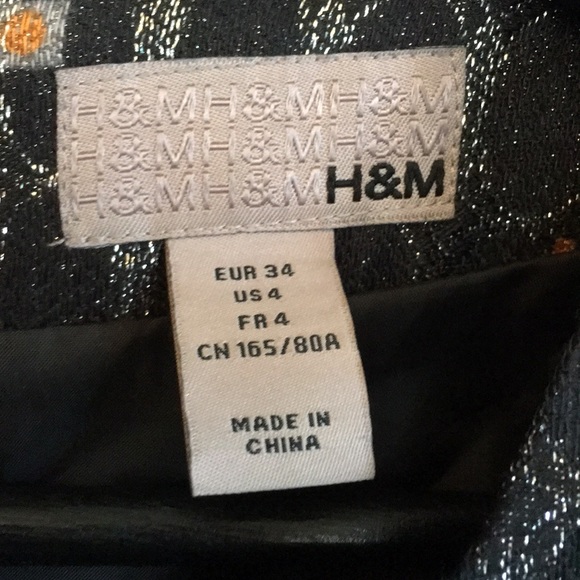 H&M pleated minidress metallic print - Picture 4 of 8